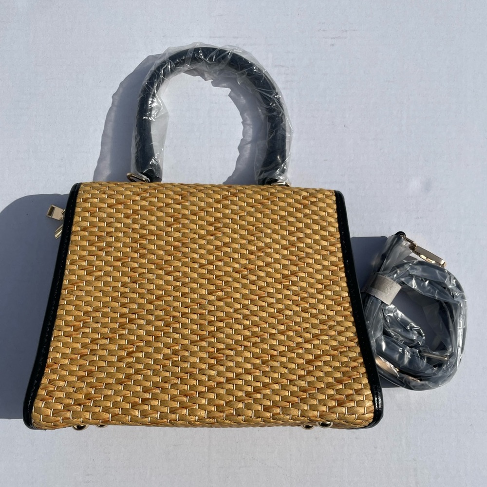 Boshiho Retro Straw Woven Crossbody Bag NWT - Picture 5 of 6